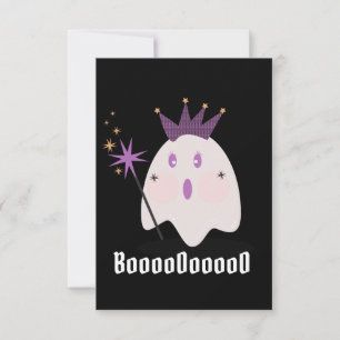 Tarjeta Fantasma de Halloween Princesa Elegante Boooooooo