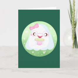 Tarjeta Fantasma de Matcha Latte Adorable
