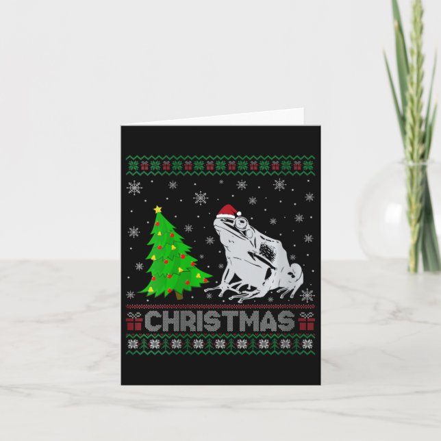 Tarjeta Fantasma de mujeres Dart Frog Xmas Árbol iluminand (Anverso)