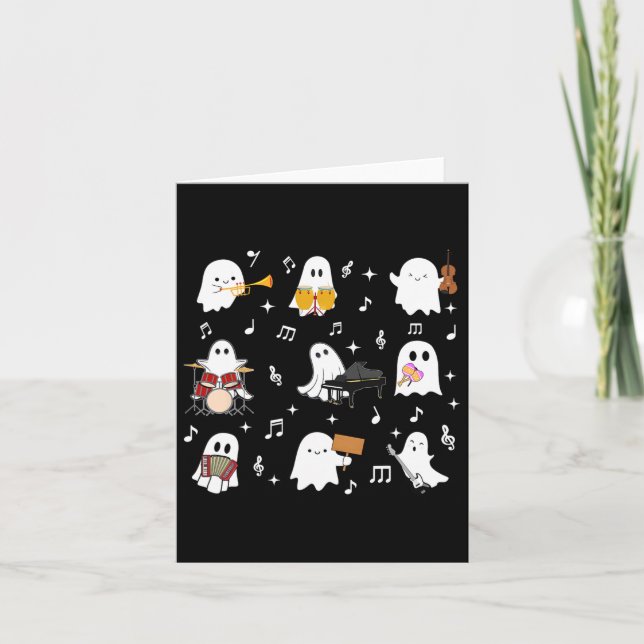 Tarjeta Fantasma de teatro musical de Halloween (Anverso)