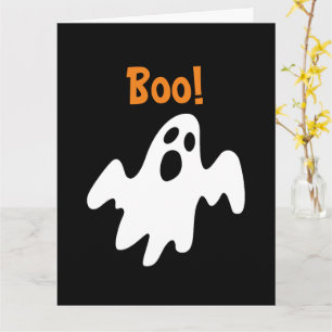 Tarjeta Fantasma divertida de feriado de Halloween dice bo