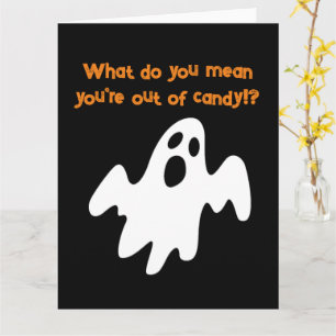 Tarjeta Fantasma divertida de Halloween fuera del canto