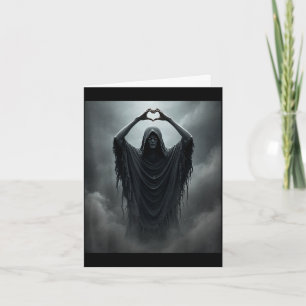 Tarjeta Fantasma divertido corazón manos cara espantosa Ha