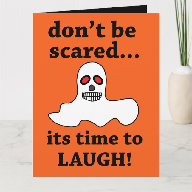Tarjeta Fantasma divertido de Halloween (Anverso)