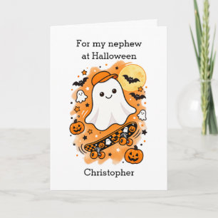 Tarjeta Fantasma Divertido y Sobrino de Halloween en Monop