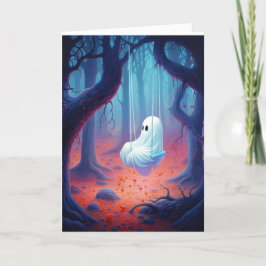 Tarjeta Fantasma En El Saludo De Swing Halloween