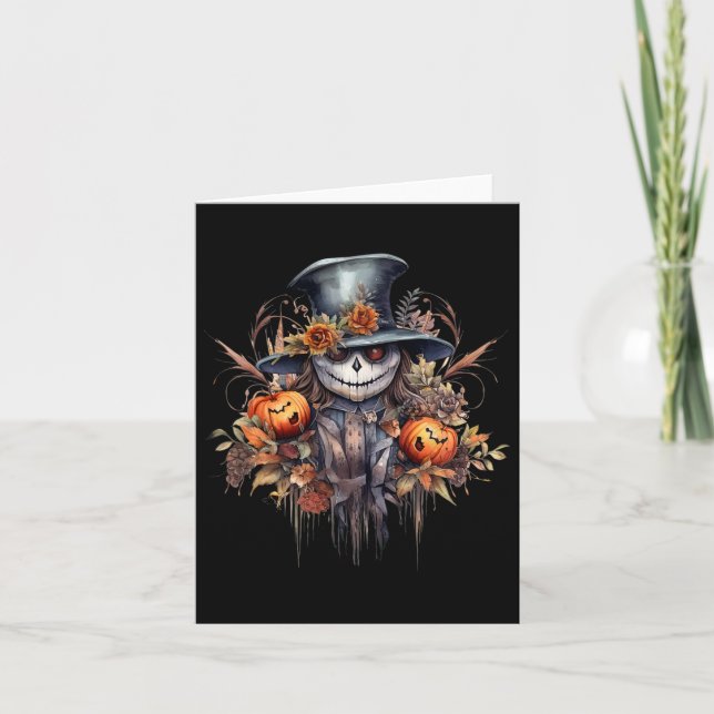 Tarjeta Fantasma espeluznante de Halloween (Anverso)