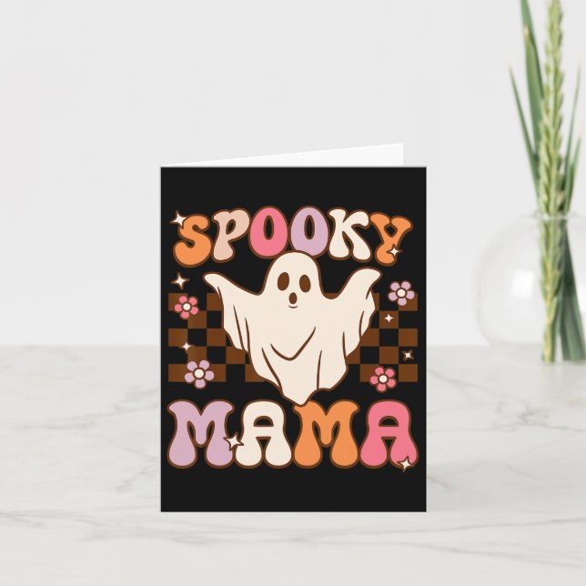 Tarjeta Fantasma fantasma de Halloween Retro Groovy Disfra (Anverso)