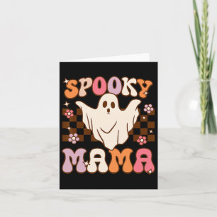 Tarjeta Fantasma fantasma de Halloween Retro Groovy Disfra