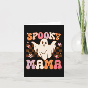 Tarjeta Fantasma fantasma de Halloween Retro Groovy Disfra
