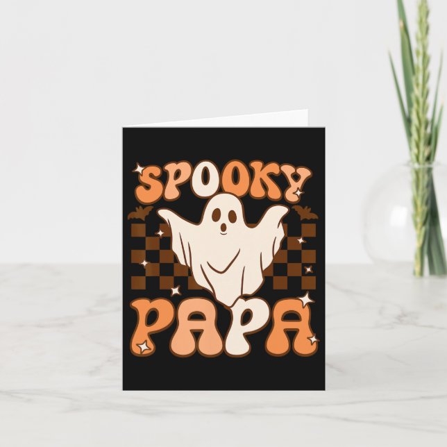 Tarjeta Fantasma fantasma retro Groovy disfraz de papá (Anverso)
