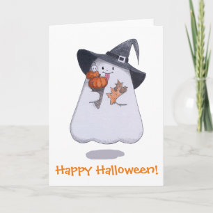 Tarjeta Fantasma/feliz Halloween divertidos