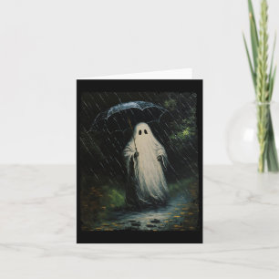 Tarjeta Fantasma Floral Vintage Halloween Fantasma En El B