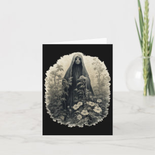 Tarjeta Fantasma Gótico En El Bosque Floral Vintage Fantas