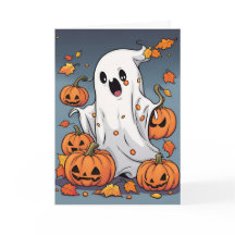 Fantasma lindo con calabazas Halloween