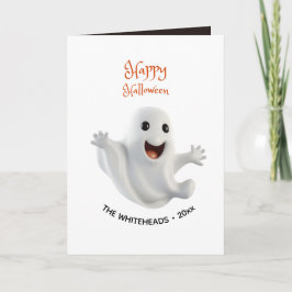 Tarjeta Fantasma Lindo y Espeluznante Halloween