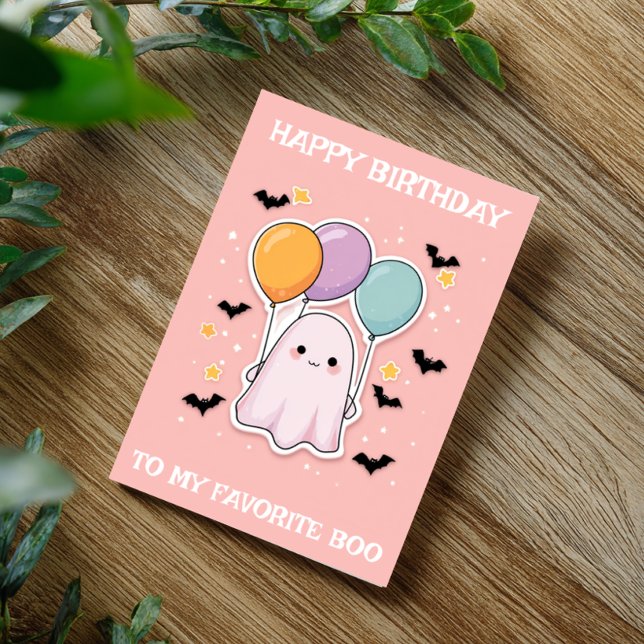 Tarjeta Fantasma Mi Boo favorito Halloween Cumpleaños (Subido por el creador)