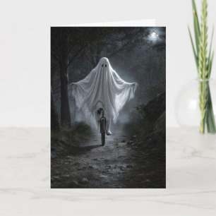 Tarjeta Fantasma montando un monociclo en un bosque espelu