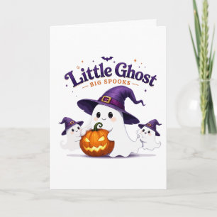 Tarjeta Fantasma Pequeño Grandes Espantos Dulce Halloween