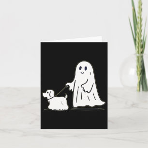 Tarjeta Fantasma Perro caminante Ghostie Gracioso Hallowee