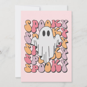 Tarjeta Fantasma Retro Espeluznante