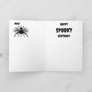 Tarjeta Fantasma retro negro halloween Cumpleaños