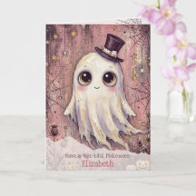 Fantasma Rosa Halloween Boo Saludo Pinkoween Espel