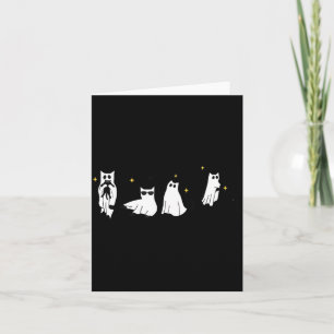 Tarjeta Fantasma sosteniendo gato negro, divertido Hallowe