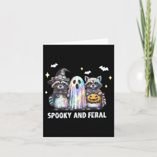 Tarjeta Fantasma Y Férreo Racco Halloween Raccoon Ghost T