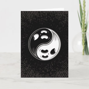 Tarjeta Fantasma Yin Yang Blanco y negro