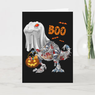 Tarjeta Fantasma Zombie Momia Dinosaurio Divertido Boo Hal