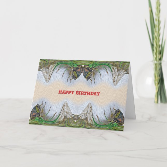 Tarjeta Fantasmágico Cicada Cumpleaños (Anverso)