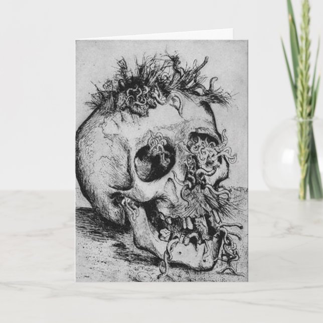 Tarjeta fantasmagórica del cráneo del feliz (Anverso)
