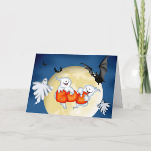 Tarjeta fantasmal de Halloween del abucheo