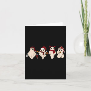 Tarjeta Fantasmas de ghost Santa Sat Cute Navidades retro