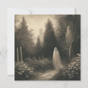 Tarjeta Fantasmas Espeluznantes En El Gótico De Horror De 