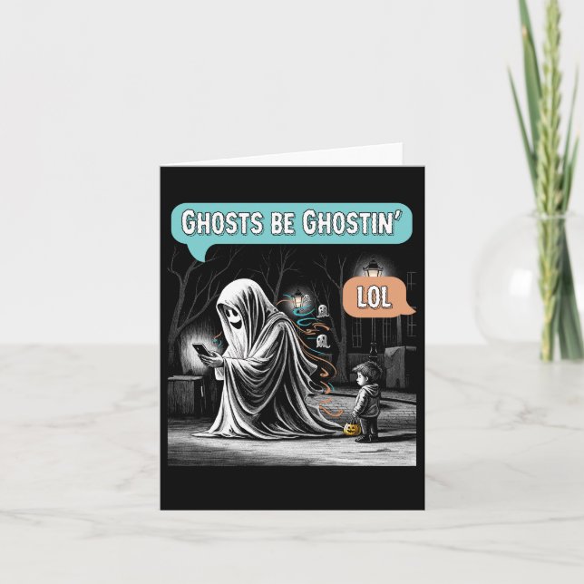 Tarjeta Fantasmas Están Siendo Fantasmales JAJA (Anverso)