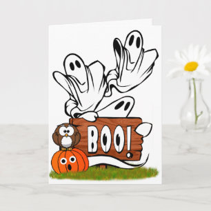 Tarjeta Fantasmas y fiestas amistosas Halloween