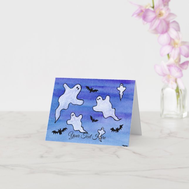 Tarjeta Fantasmas y murciélagos (Orquídea)