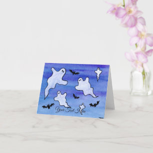 Tarjeta Fantasmas y murciélagos