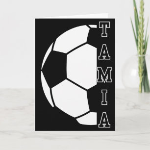 Tarjeta Fantástico Balón de Fútbol con Nombre Personalizad