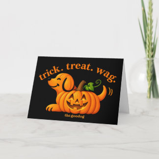 Tarjeta Fantástico perro amante de Jack-O-Lantern de Hallo