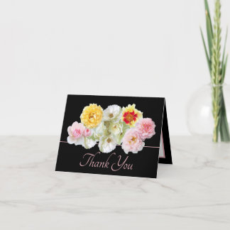 Tarjeta Fantástico Rosa Multicolor Floral Bouquet Gracias