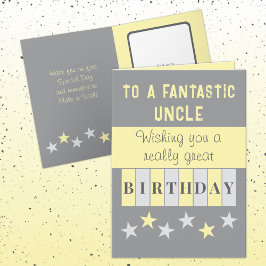 Tarjeta Fantástico tío amarillo gris cumpleaños