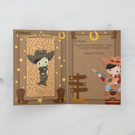 Tarjeta Fantásticos chicos vaquero A-Maze-iz feliz cumplea