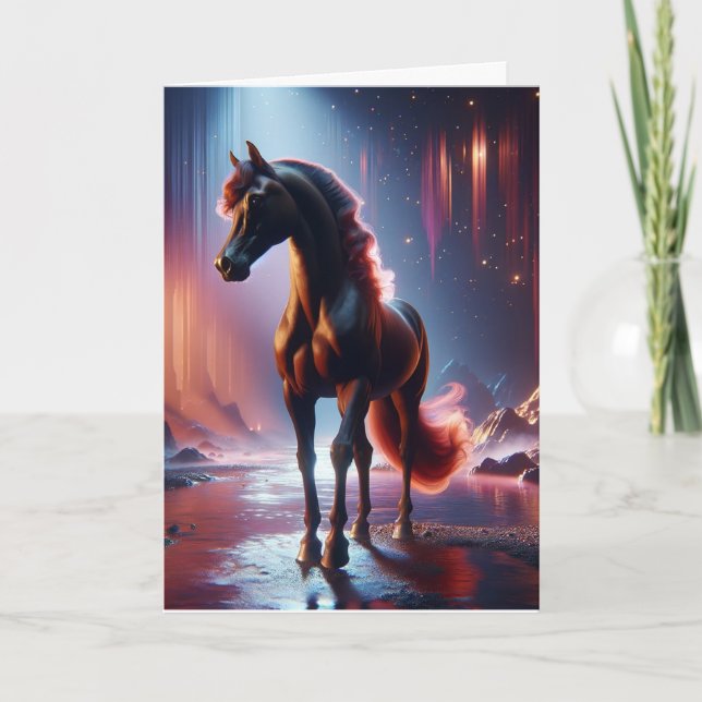 Tarjeta Fantasy Horse Birthday (Anverso)