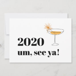 Tarjeta Farewell 2020 Cocktail moderno de tipos de letra