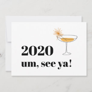 Tarjeta Farewell 2020 Cocktail moderno de tipos de letra