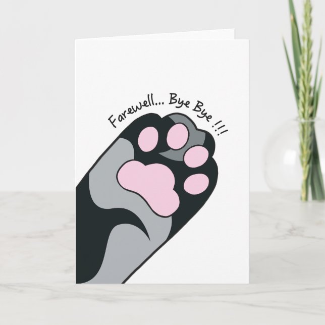 Tarjeta Farewell Cat Paw Card (Anverso)