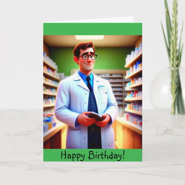 Tarjeta Farmacéutico feliz (Anverso)